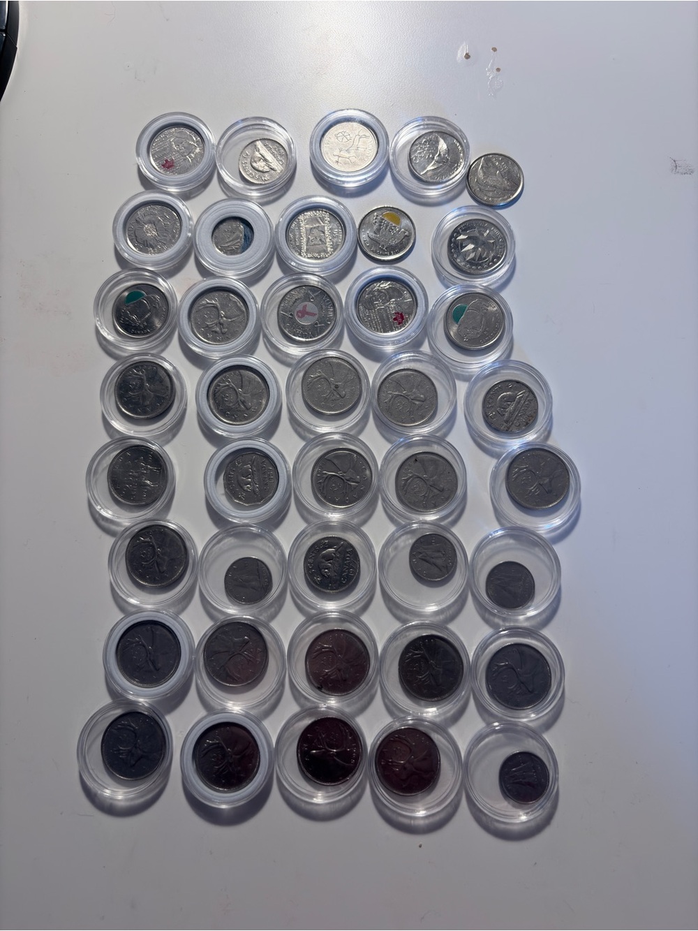 Canadian & American Mixed Coin Collection – Pennies, Nickels, Dimes & Quarters